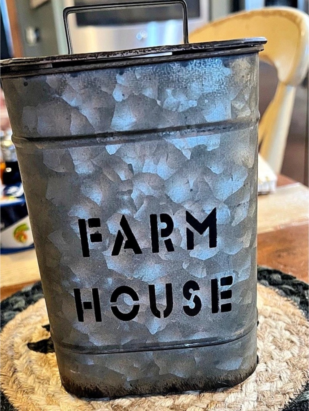 Farm House Metal Storage Bin in Gray